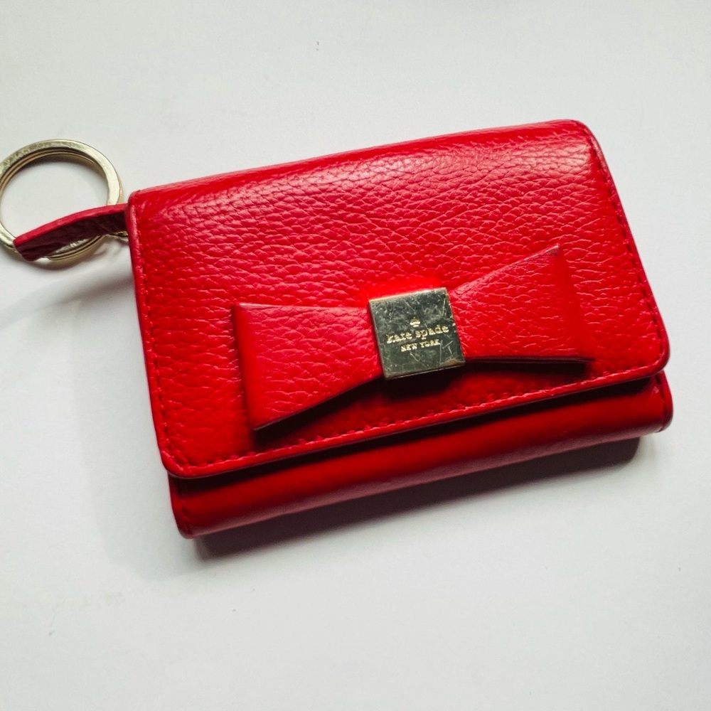Kate Spade Red Bow 6 Pocket Leather Wallet